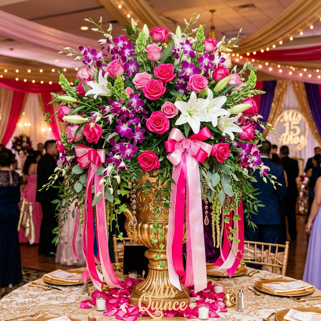Quinceañera flower arrangements and custom bouquets - Flowers El Ranchito