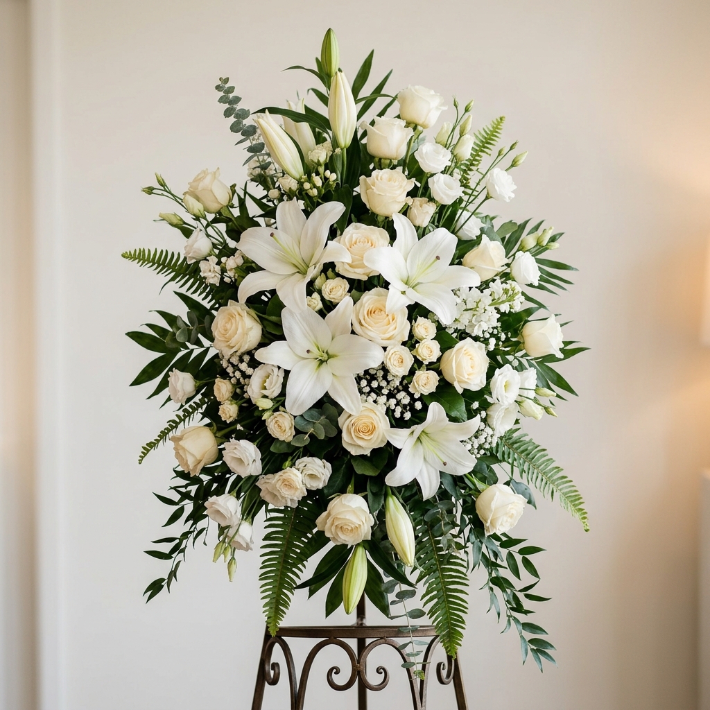 Sympathy and funeral flower arrangement